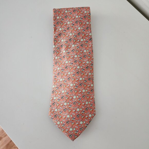 Vineyard Vines Tropical Print Silk Necktie - Picture 4 of 5